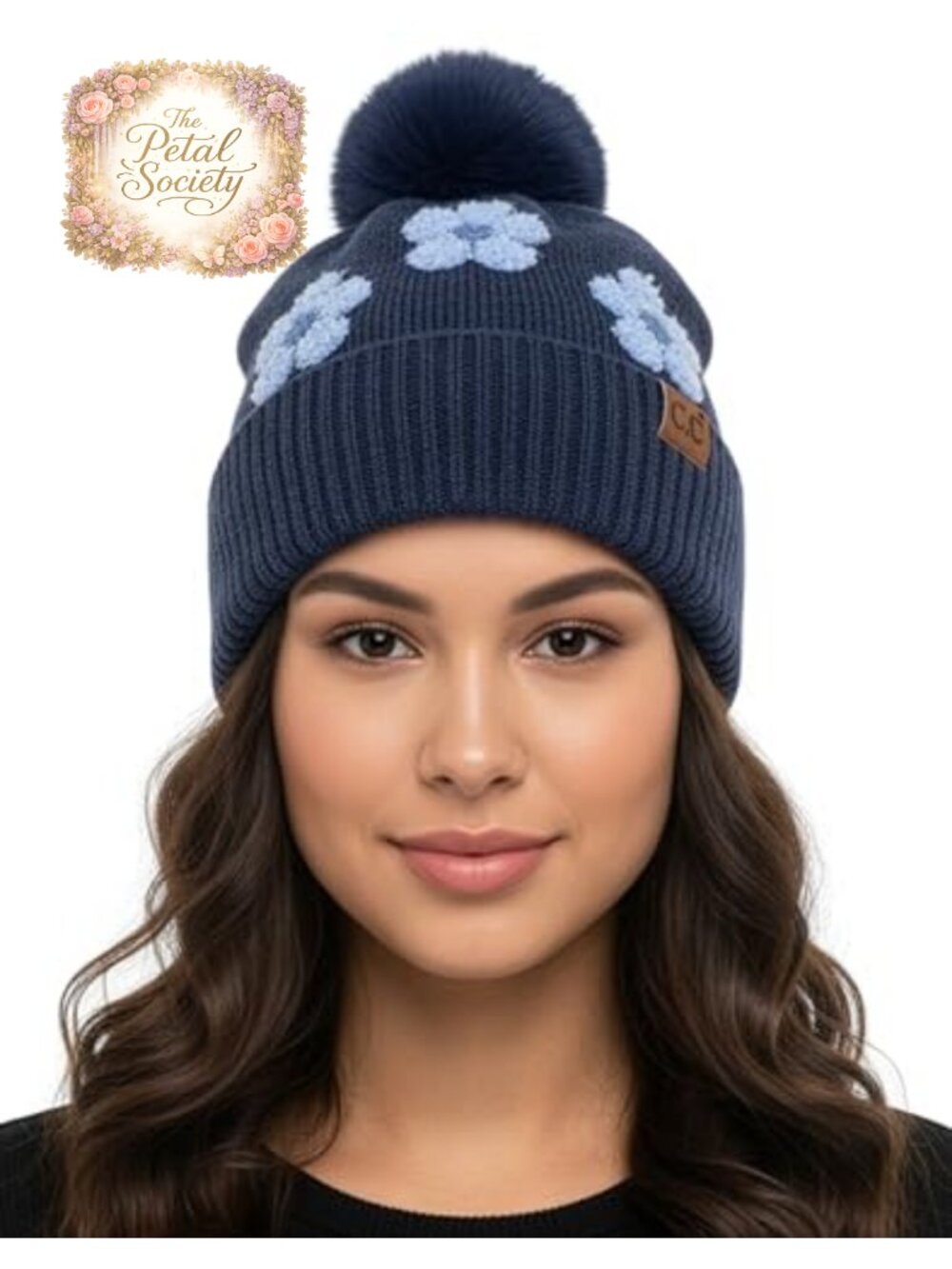 Chenille Beanie Ultra Soft Faux Fur Pom Pom Winter Hat Warm Ski Cap